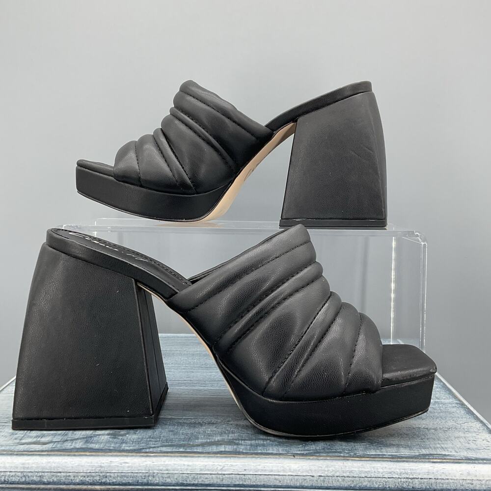 Circus by Sam Edelman Black Quilted Platform Mules